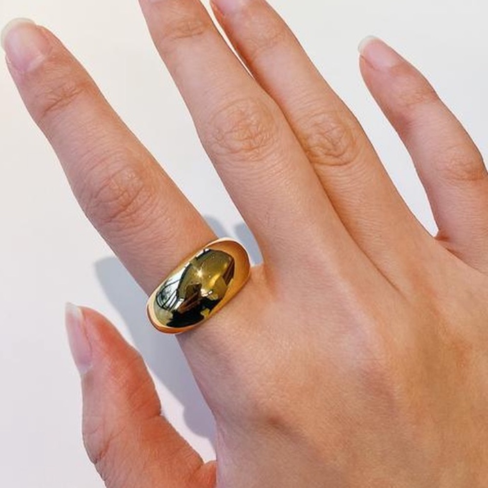 14K Gold Plated Statement Dome Ring